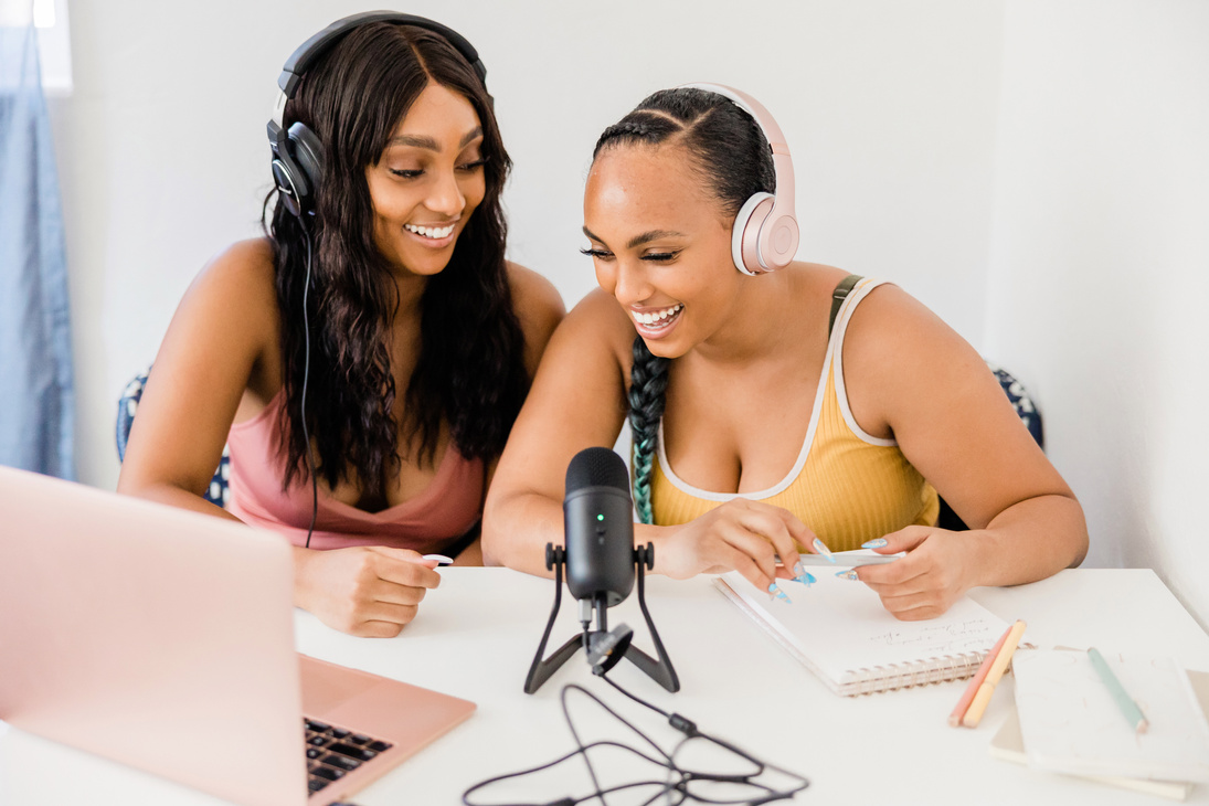 Women Recording a Podcast
